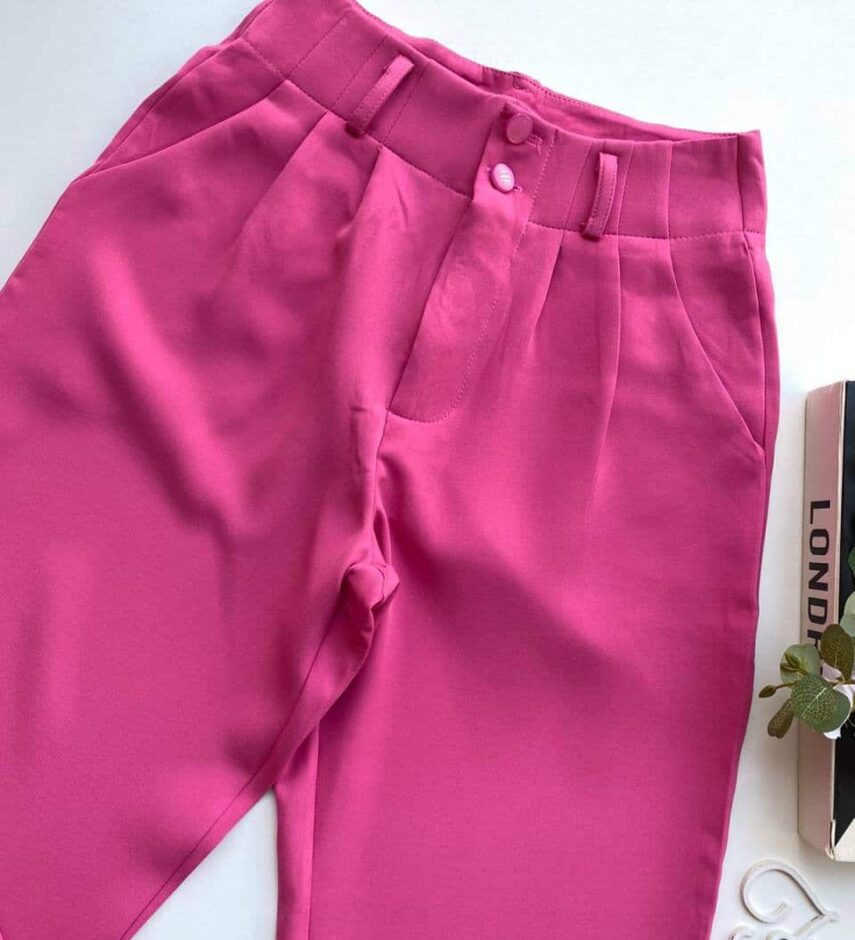 Calça Feminina Alice 2 Botões Rosa - Fernanda Ramos Store