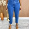 Calça Feminina Mom Alta Clochard Denim Blue 015447 Fernanda Ramos Store