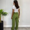 Calça Feminina Pantalona Lorena Lastex na Cintura Verde - Fernanda Ramos Store