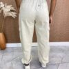 Calça Feminina Parachute Cargo Sarja Bege - Fernanda Ramos Store