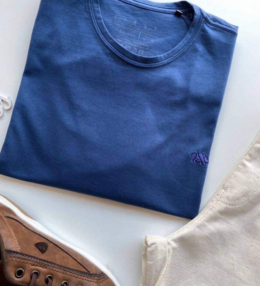 fernandaramosstore com br Camiseta Masculina Azul Marinho Basic Ocass Plus Size 1