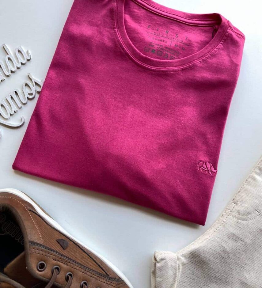 Camiseta Masculina Basic Ocass Pink - Fernanda Ramos Store