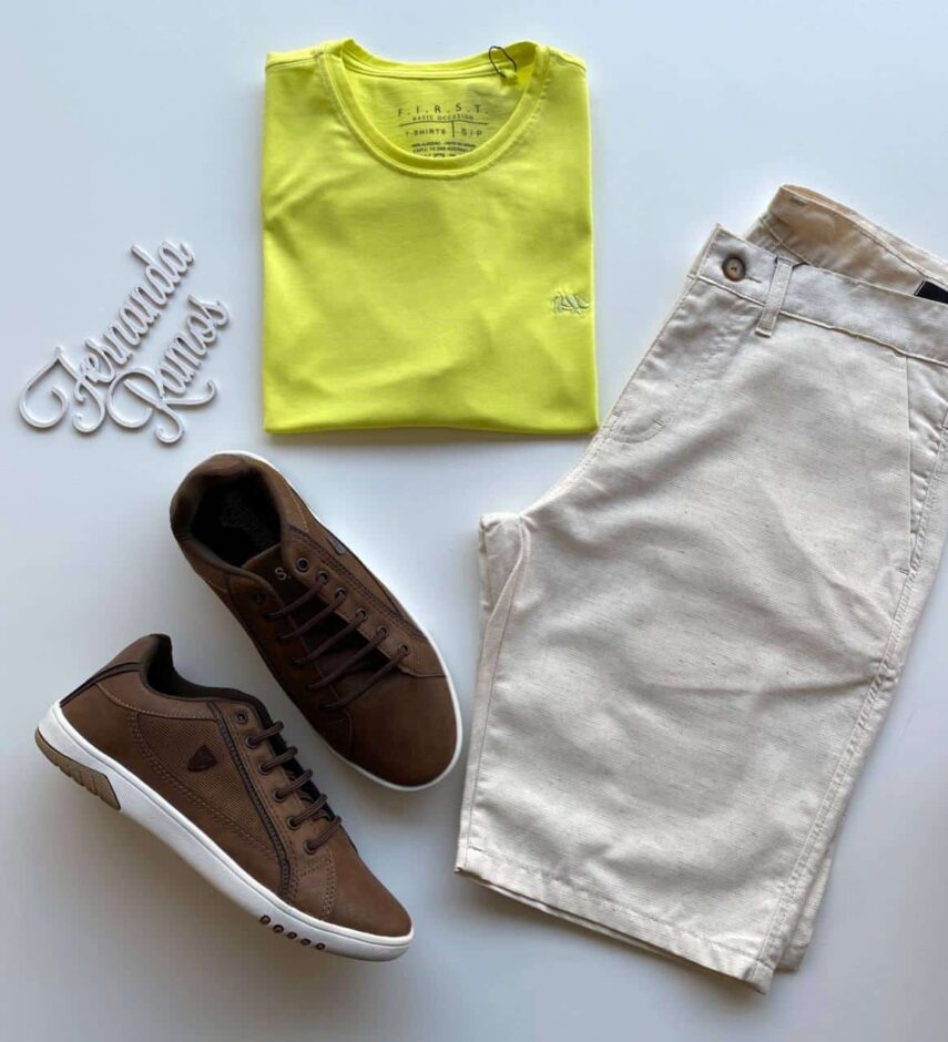 Camiseta Masculina Basic Ocass Plus Size Verde Lima Fernanda Ramos Store