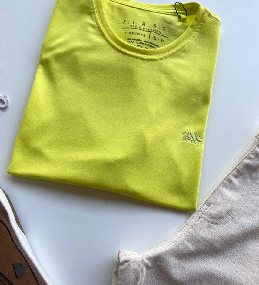 fernandaramosstore com br Camiseta Masculina Basic Ocass Verde Lima 1