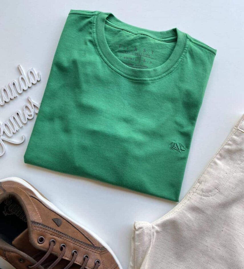 Camiseta Masculina Verde Amazônia Basic Ocass Cor 16 - Fernanda Ramos Store