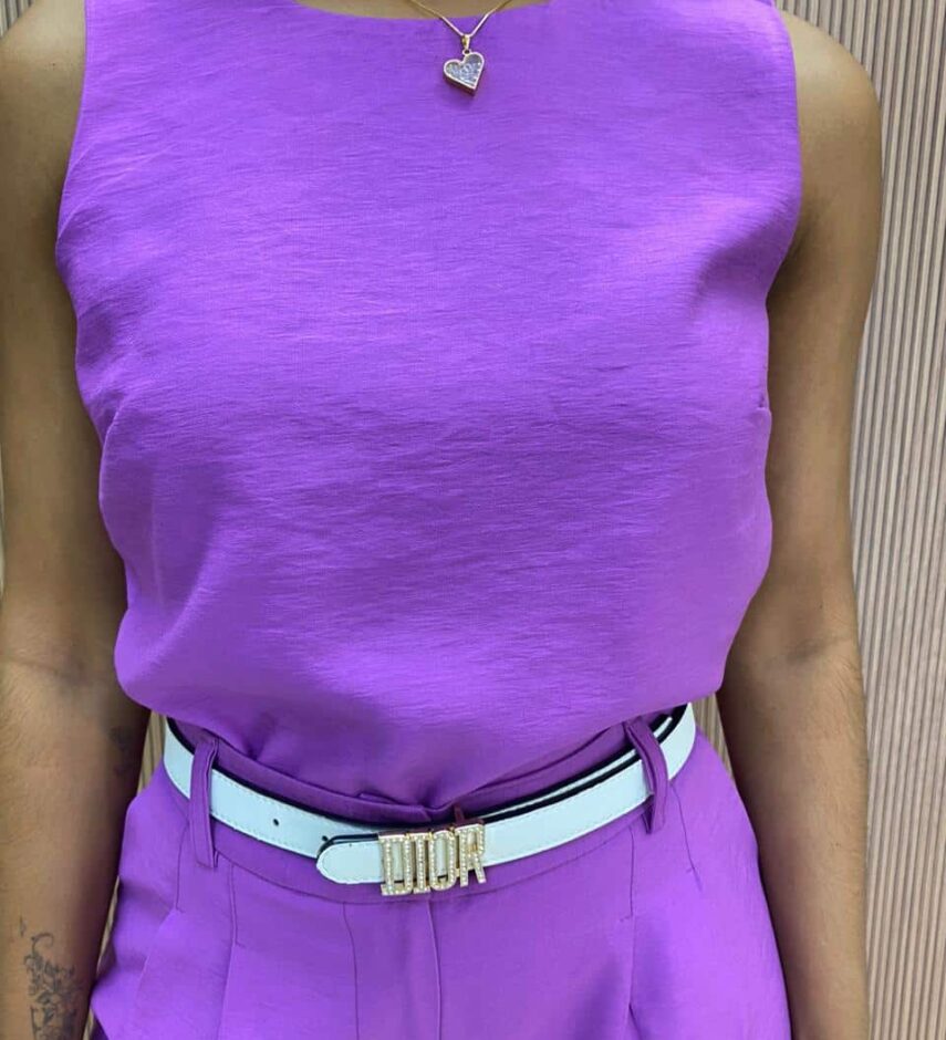 Conjunto Feminino Cléo Short e Cropped Alongado Fúcsia - Fernanda Ramos Store