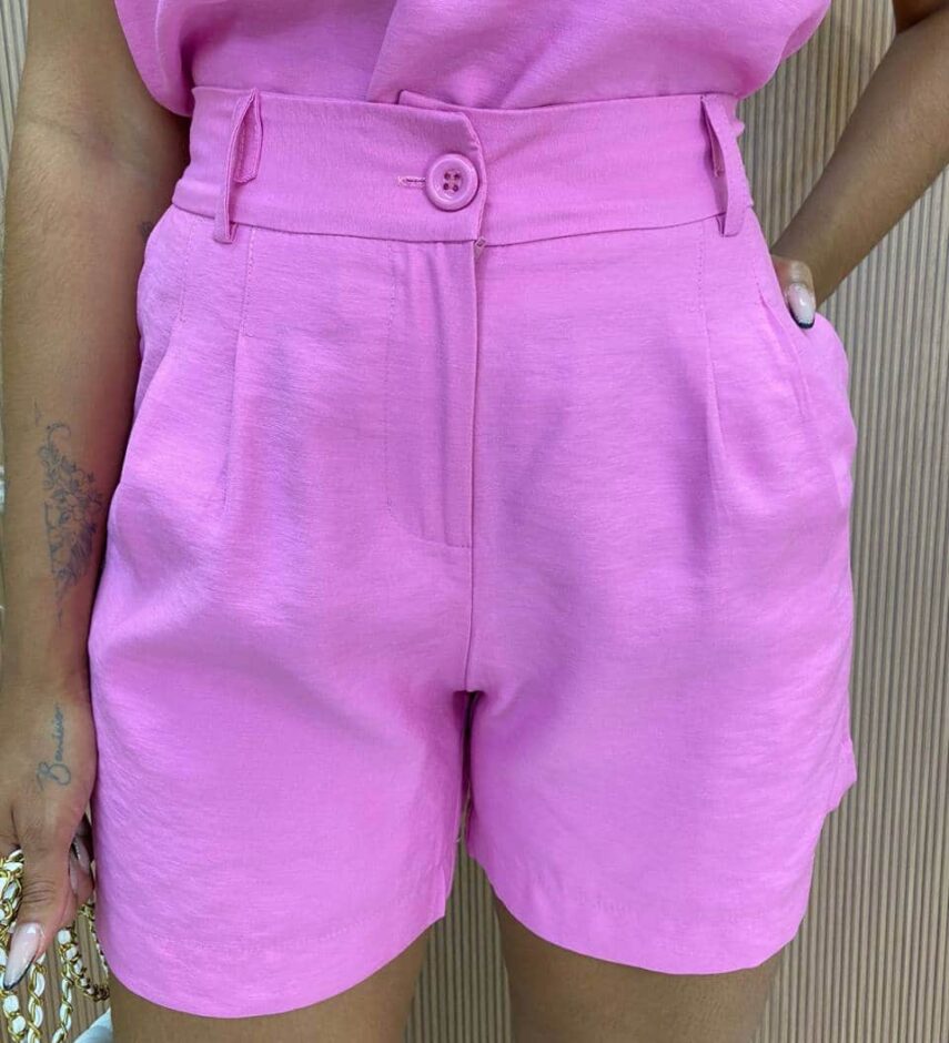 Conjunto Feminino Cléo Short e Cropped Alongado Lilás - Fernanda Ramos Store