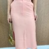 Conjunto Feminino Jade Regata e Saia Midi Rosa - Fernanda Ramos Store