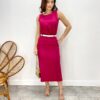 Conjunto Feminino Jade Regata e Saia Midi Rosa Escuro - Fernanda Ramos Store