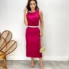 Conjunto Feminino Jade Regata e Saia Midi Rosa Escuro - Fernanda Ramos Store