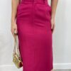 Conjunto Feminino Jade Regata e Saia Midi Rosa Escuro - Fernanda Ramos Store