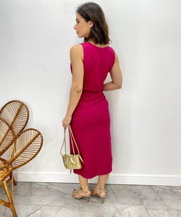 Conjunto Feminino Jade Regata e Saia Midi Rosa Escuro - Fernanda Ramos Store