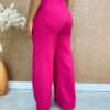 Conjunto Feminino Maitê Cropped e Calça Pantalona Pink - Fernanda Ramos Store