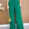 Conjunto Feminino Maitê Cropped e Calça Pantalona Verde - Fernanda Ramos Store