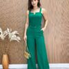 Conjunto Feminino Maitê Cropped e Calça Pantalona Verde - Fernanda Ramos Store