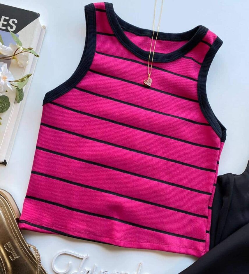 fernandaramosstore com br Cropped Feminino Canelado Heloisa Listrado Pink 1