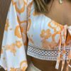 fernandaramosstore com br Cropped Feminino com Bojo e Amarração Isis Estampa Laranja 1