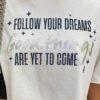 Cropped Feminino sem Bojo Follow Your Dreams Off White - Fernanda Ramos Store