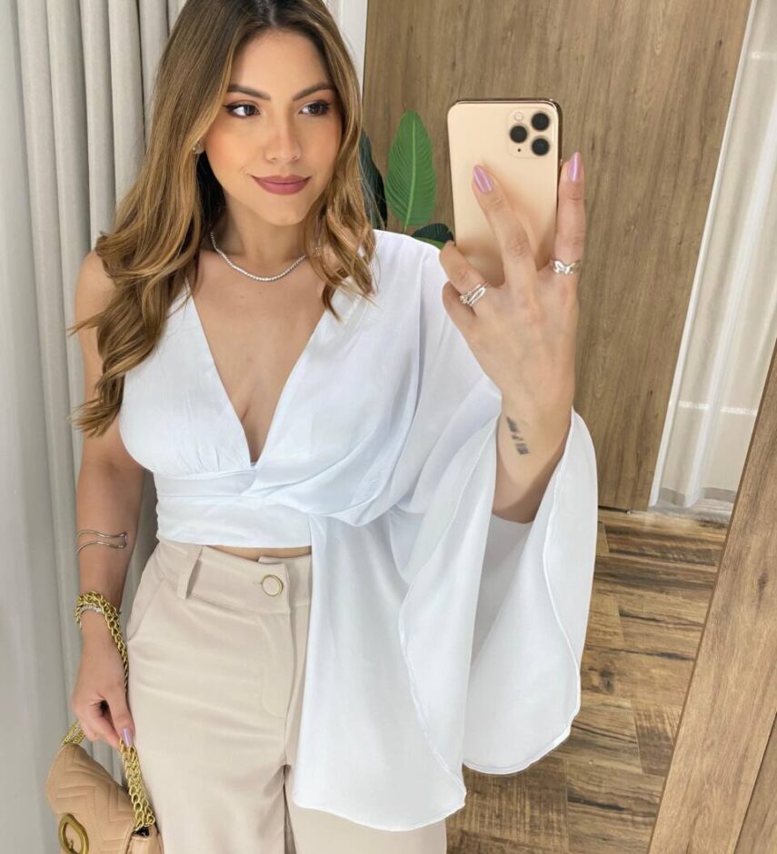 Cropped Feminino sem Bojo Isabella Branco - Fernanda Ramos Store