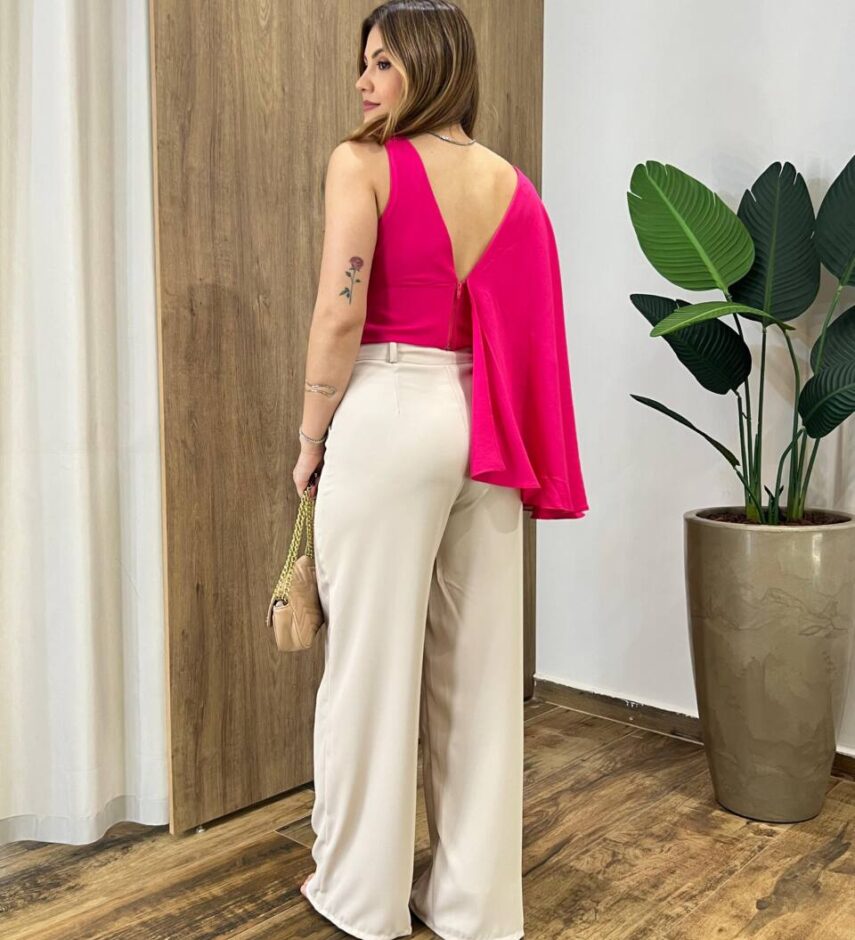 Cropped Feminino sem Bojo Isabella Pink - Fernanda Ramos Store