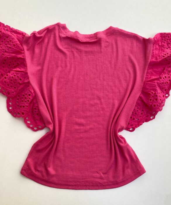 Cropped Feminino sem Bojo Manu Detalhe em Laise Pink - Fernanda Ramos Store