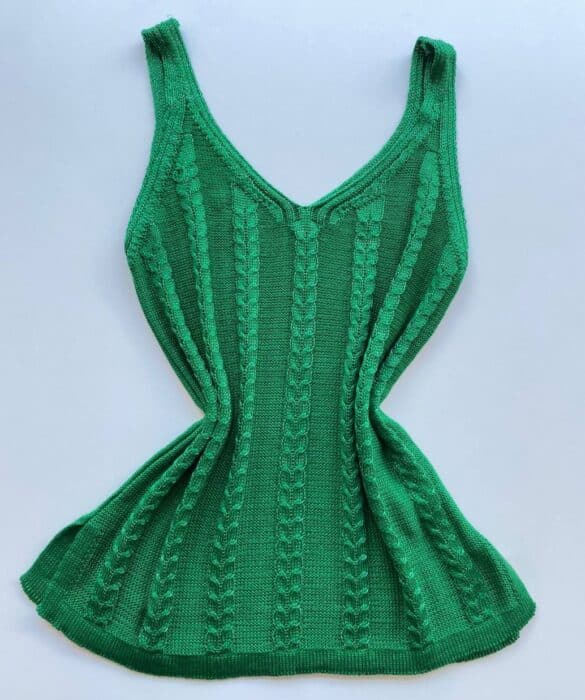 fernandaramosstore com br Regata Feminina Tricot Amanda com Detalhe Verde 2