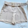 fernandaramosstore com br Short Feminino Alfaiataria Maya com Cinto Bege 1