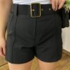 Short Feminino Alfaiataria Maya com Cinto Preto - Fernanda Ramos Store