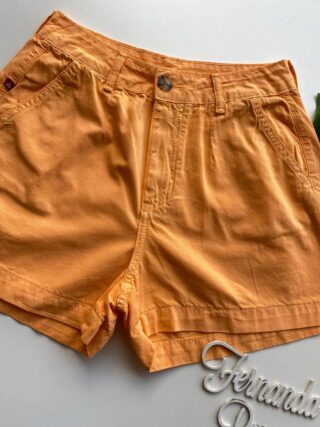 fernandaramosstore com br Short Feminino com Pregas Sarja Laranja 094606 1