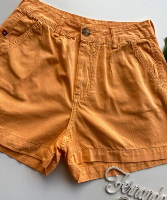 fernandaramosstore com br Short Feminino com Pregas Sarja Laranja 094606 1