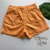 Short Feminino com Pregas Sarja Laranja 094606 Fernanda Ramos Store