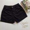 Short Feminino com Pregas Sarja Preto 094606 Fernanda Ramos Store