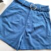 fernandaramosstore com br Short Feminino Juliana com Pregas e Bolsos Azul 1