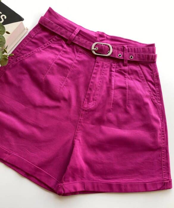 fernandaramosstore com br Short Feminino Juliana com Pregas e Bolsos Pink 1