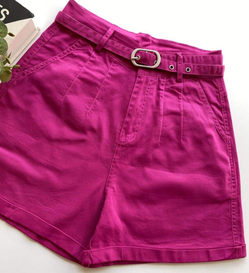 fernandaramosstore com br Short Feminino Juliana com Pregas e Bolsos Pink 1