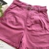 fernandaramosstore com br Short Feminino Juliana com Pregas e Bolsos Rose 1