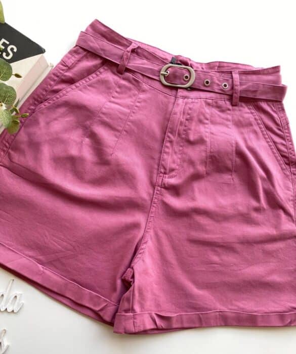 fernandaramosstore com br Short Feminino Juliana com Pregas e Bolsos Rose 1