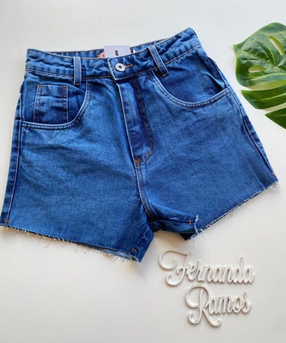 Short Jeans Feminino Brilho no Bolso 050 Fernanda Ramos Store