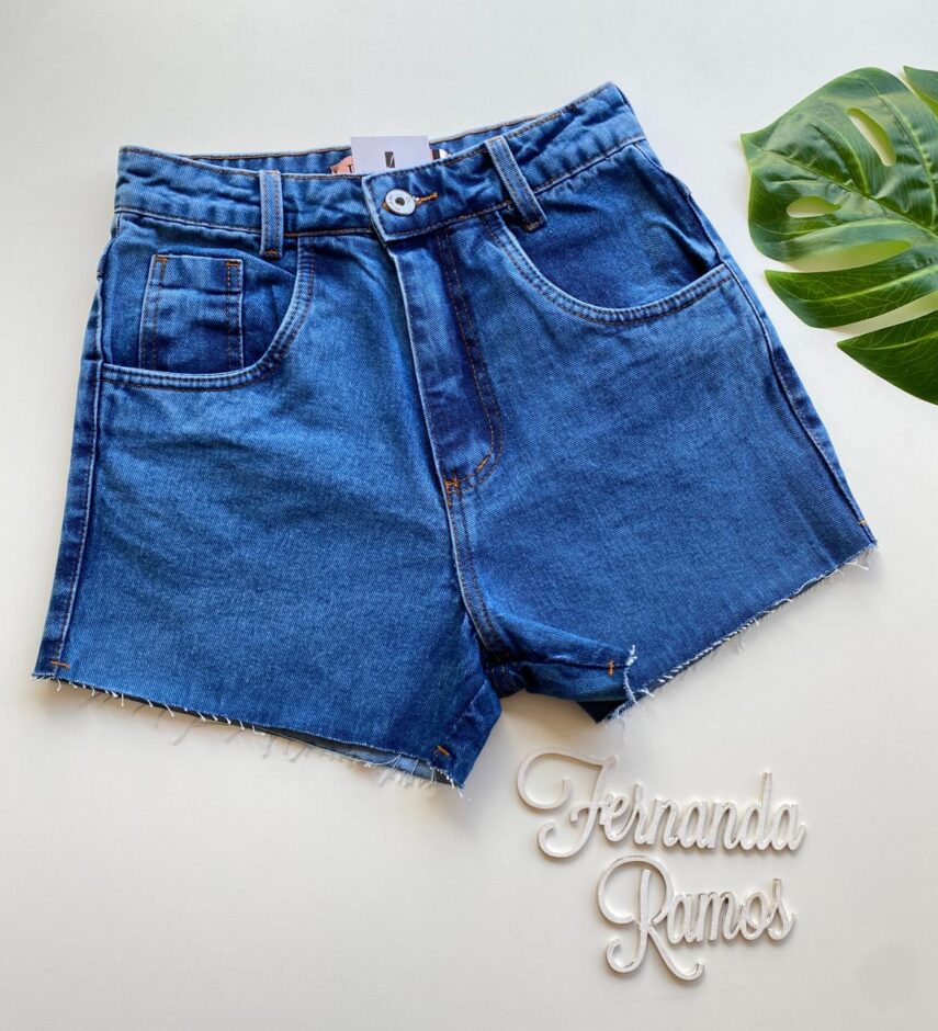 Short Jeans Feminino Brilho no Bolso 050 Fernanda Ramos Store