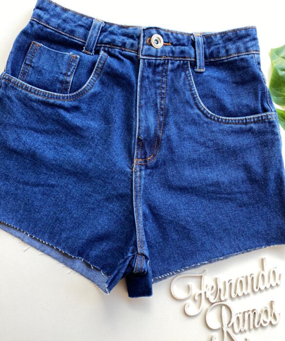 Short Jeans Feminino Cintura Alta Tradicional 1154 - Fernanda Ramos Store