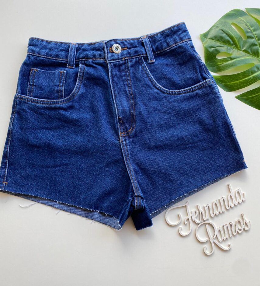 Short Jeans Feminino Cintura Alta Tradicional 1154 - Fernanda Ramos Store