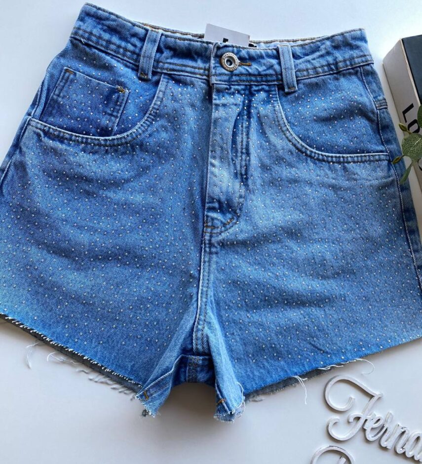Short Jeans Feminino com Aplicações 1090 - Fernanda Ramos Store
