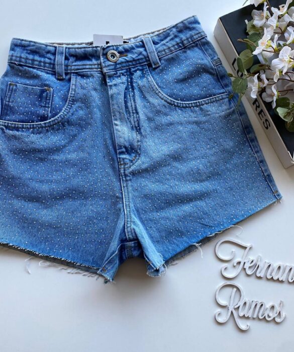 Short Jeans Feminino com Aplicações 1090 - Fernanda Ramos Store