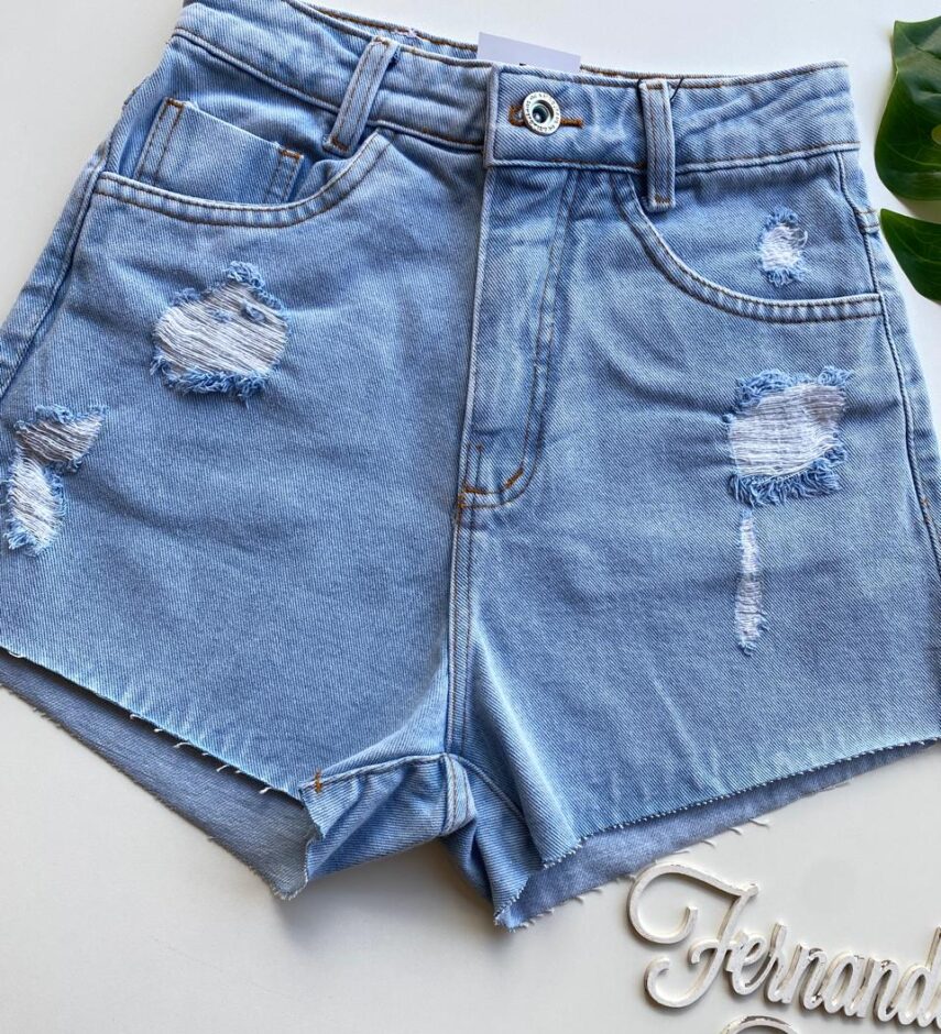 fernandaramosstore com br Short Jeans Feminino Lavagem Clara 977 1