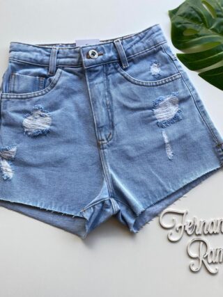 Short Jeans Feminino Lavagem Clara 977 Fernanda Ramos Store