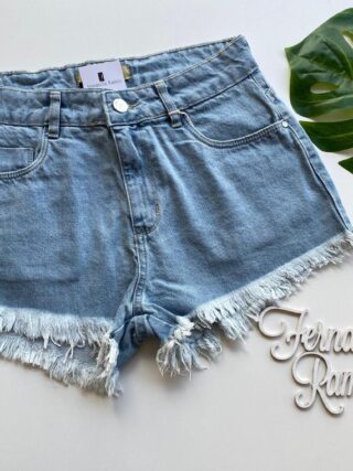 Short Jeans Feminino Lavagem Clara Curto 53365 Fernanda Ramos Store