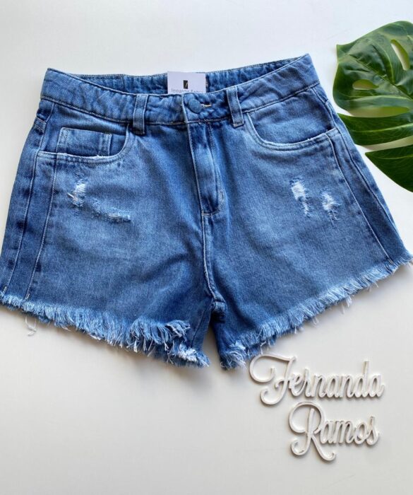 Short Jeans Feminino Meia Coxa 53382 Fernanda Ramos Store