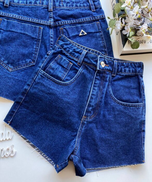 Short Jeans Feminino Mom Lavagem Escura 282 - Fernanda Ramos Store