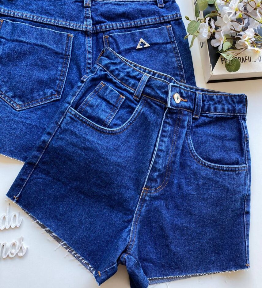 Short Jeans Feminino Mom Lavagem Escura 282 - Fernanda Ramos Store