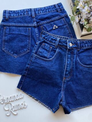 Short Jeans Feminino Mom Lavagem Escura 282 - Fernanda Ramos Store